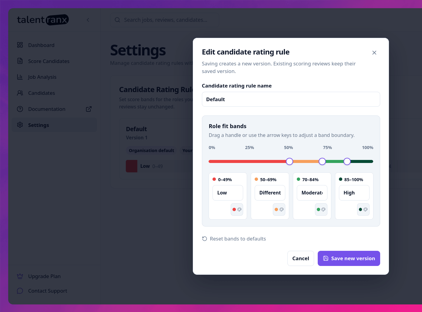 Edit a candidate rating rule